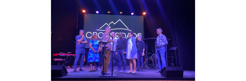 a group of people on a stage